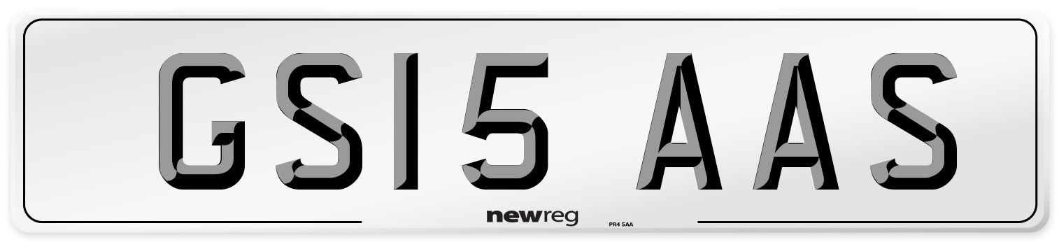 GS15 AAS Number Plate from New Reg